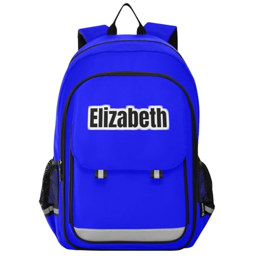 ODAWA Mochila personalizada branca antiga 17 para crianças, mochila escolar infantil do ensino fundamental com alça no peito, Azul, 17 Inches