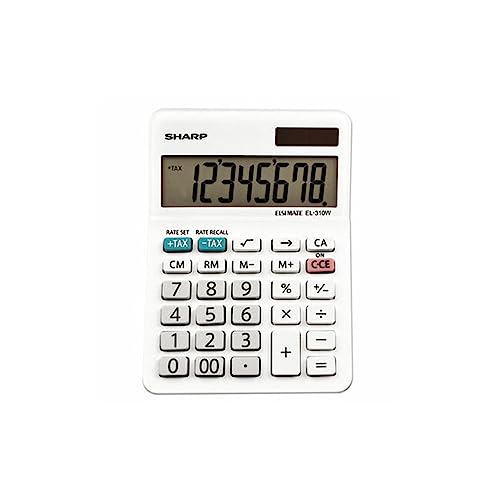 Sharp 8-Digit Dual Power Mini-Desktop Calculator (EL-310WB)