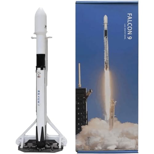 yuanpulalala SpaceX Falcon 9 Dragon+F9 Starship Heavy Falcon Metal Diecast Rocket Model Simulation Static Desktop Display (Falcon 9 Set)