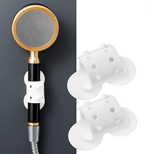 Preisvergleich Produktbild Wandmontierte Silikon-Duschhalterung, tragbare FYTENG-Saugnapf-Duschhalterung, schnelle Installation, geeignet für ältere Menschen, Kinder, Haustiere (2PCS)
