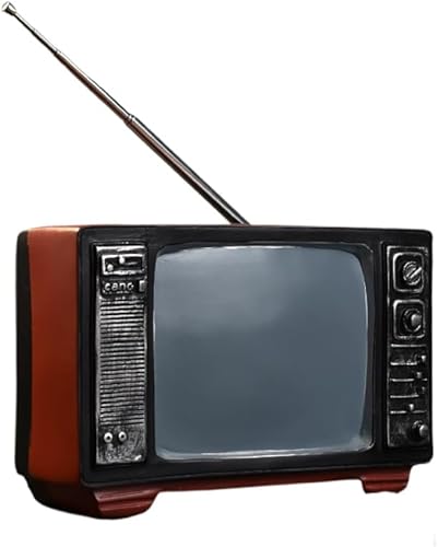 Miniatura 6 de Estatua retro de radio para decoración del hogar, figura de TV retro para estante, estantería, mesa, oficina, sala de estar (radio)
