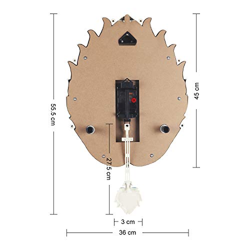 Lafocuse 22 Inch Teal Blue Peacock Wall Clocks For Living Room Decor, Large Peacock Clock, Pendulum Crystal Wall Clock For Decorative Bedroom Office Kitchen #TOP6