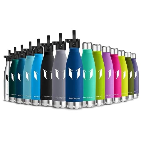 Super Sparrow Trinkflasche Edelstahl - Wasserflasche Doppelwandig Vakuum Isoliert Edelstahl Cover