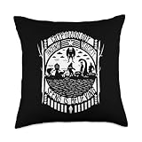 Cryptid Gifts For Men Women Kids! Sasquach Ufo's. Cryptozoology Bigfoot Loch Ness Mothman and Aliens Cryptid Throw Pillow, 18x18, Multicolor