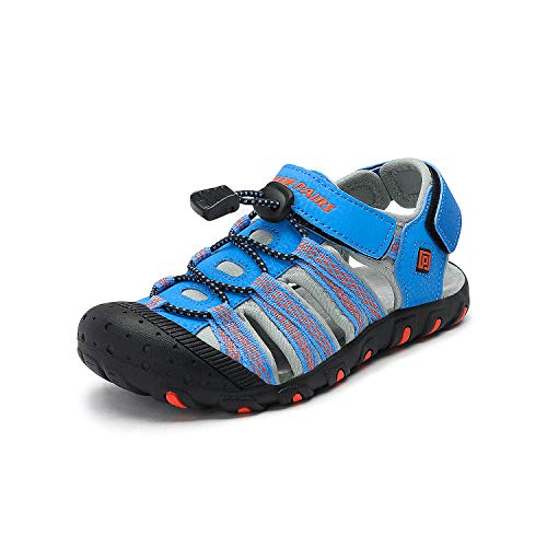 DREAM PAIRS Boys Girls Little Kid 171111-K Blue Grey Red Outdoor Summer Sandals Size 3 M US Little Kid