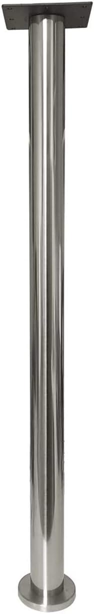 34-1/4 Slimline Bolt Down Table Base - Brushed Steel
