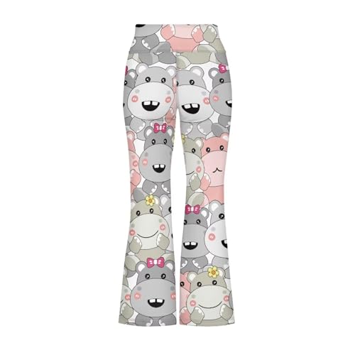 Dolyues Girl's Flare Leggings Waisted Bootcut Yoga Pants Kids Dance Bell Bottoms Leggings with Cute Patterns3