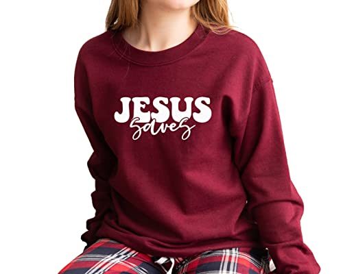 Jesus Saves Sweatshirt, Christian Sweat, Religious Christian Apparel Sand2