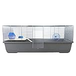 Little Friends Ritz Rat and Hamster Cage With Wooden Shelf and Ladder, 100 X 54 X 39 cm, Grey