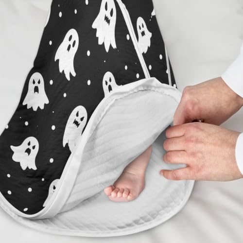 Kigai Halloween Boo Baby Sleep Sack Wearable Blanket Sleeping Bag 2-Way Zipper Soft Swaddle Transition Sack — view 4