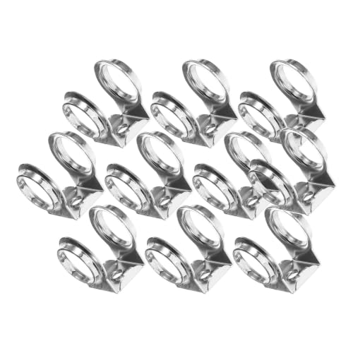 WOONEKY 10 piezas de Abrazaderas de Montaje para Batería tamaño estándar 22mm Clips de Fijación de Hierro Diseño Estable Plata Accesorio Versátil para Bateristas