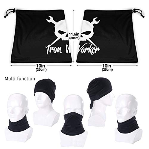 Ironworker Skull Unisex Fleece Neck Warmer Face Warmer Neck Tube Neck Gaiters Neck Scarf Black