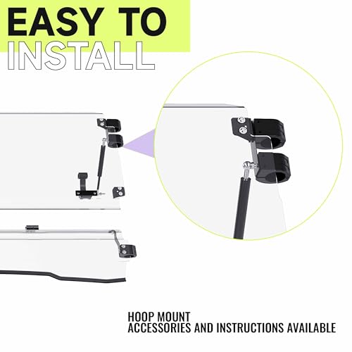 HECASA 2-IN-1 Folding Windshield Compatible with 2015+ Kawasaki Mule Pro FXT/DXT/DX/FX Clear Flip Windscreen Gas Spring Included Heavy Duty Scratch Resistance by HECASA - Image 6