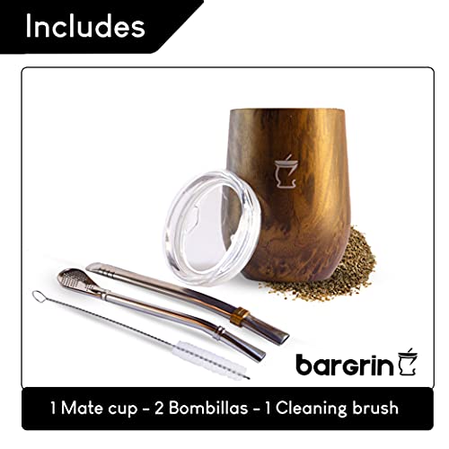 BARGRIN Argentijnse matte Yerba-set met 2 lampen van roestvrij staal en een borstel voor het reinigen van gloeilampen, matte set van roestvrij staal - Image 6