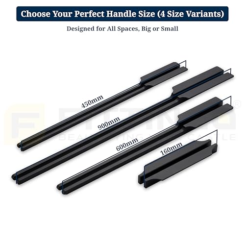 Image of Goldcrest 91.5cm Handle for Wardrobe & Cabinet /Cupboard Handle /Wardrobe Handle /900mm Hole to Hole (Silk Black) Pack of 1 - Left Side Handle-| 3 Years Warranty |
