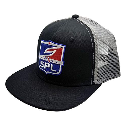 Social Paintball Snapback Hat/Cap, SPL League Shield (Black Gray Trucker)