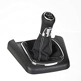 ✅ Leder schwarz - Naht schwarz - 6 - gang - rot bleuchtet