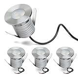 ATCD Waterproof Swimming Pool Lights 3W LED Underwater Light, Works at 12V-24VDC, 4 Packs IP68 Low Voltage In-Ground Lights for Pools Ponds Waterfall Fountains, Warm White 3000K, 4 Packs