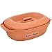 Produktbild KOTARBAU® Keramik Bräter 5 L Römischer Topf Keramiktopf mit Deckel und Griffen Naturton Bräter Dampfgarer Rustico Tonbräter Auflaufform Tonware Keramische Grillschale Oval Steingut Brotbackform