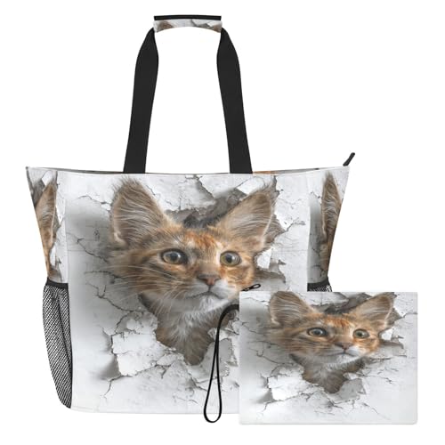 Sac de voyage motif chats 3D pour femme l'esprit des vacances légères