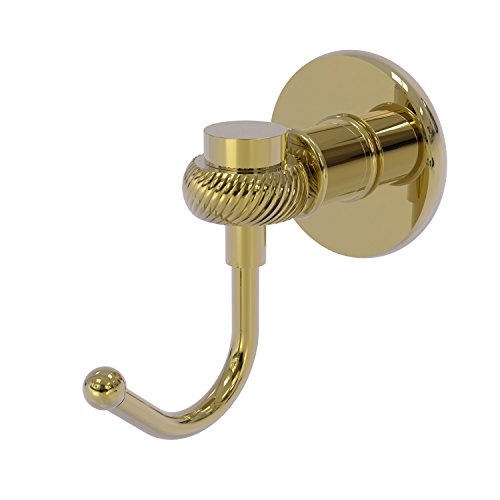 Allied Brass 2020T Continental Collection Twist Accents Robe Hook, Unlacquered Brass