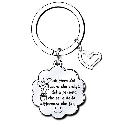 QTZXZX Portachiavi idee regalo collega Portachiave regalo collega donna uomo colleghe amicizia Porta chiavi regalo per colleghi che va via grazie pensione regali per colleghe amica maestra (5)