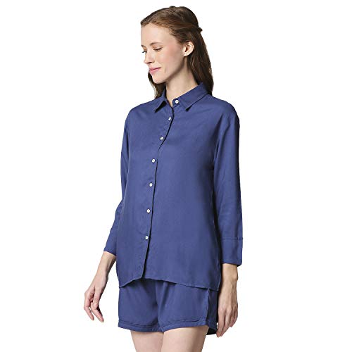 Image of Bewakoof Women Women's Solid Shirt & Shorts Night Suit