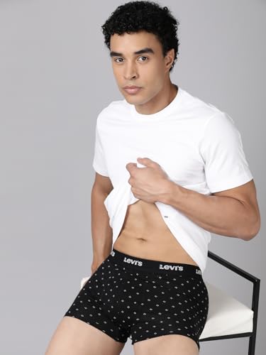 Image of Levi's 022 Men's Cotton Designer Trunk - Mid Rise, Outer Elastic Waistband (Pack of 2)