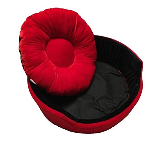 Gorgeous Reversable Red Black Color Round Ultra Soft Ethnic Designer Velvet Bed for Dog/Cat Bed (Export Quality) Size : Large (B08PVX9H7Q) Amazon Price History, Amazon Price Tracker