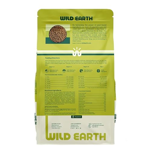 Wild Earth Vegan Dry Dog Food Performance Formula | Plant-Based Vegetarian Kibble | Wheat-Free, Allergen-Free, Veterinarian-Developed | Veggie Supreme Flavor, 18lb Bag - Image 3