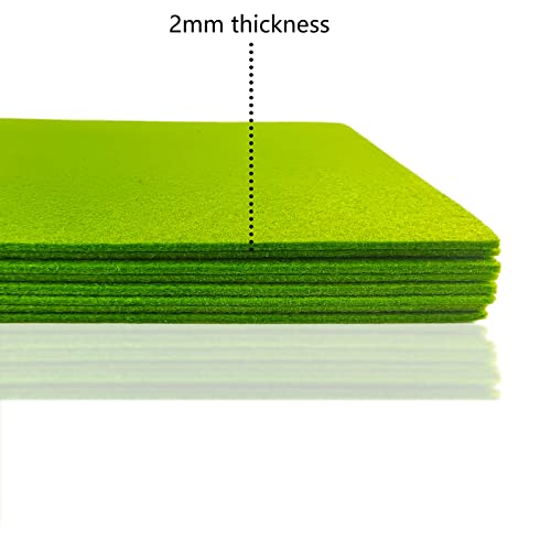 Image of Jtnohx Stiff Felt, 2mm Thick Felt Sheets for Crafts, 8 inchx12 inch Hard Felt Fabric Squares 8Pcs for DIY Projects (Green Color)