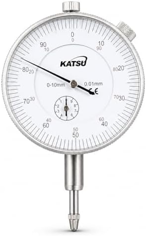 KATSU Tools Dial Test Indicator 0-10mm, Metric Mechanical DTI Gauge 0.01mm