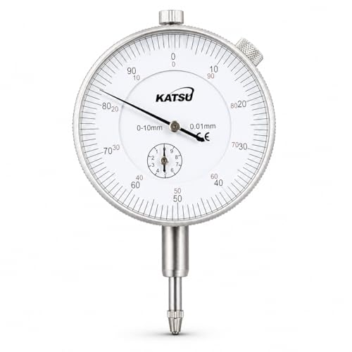 Image of KATSU Dial Test Indicator Gauge 0-10mm, 0.01mm Accuracy Metric Travel Machinist's Dial Indicator Measuring Meter High Precision Instrument Tool 401120