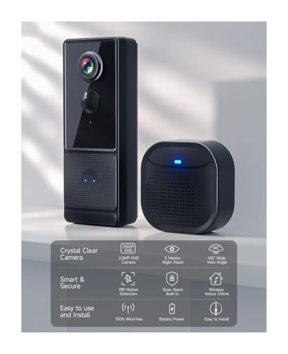 Sonnette vidéo avec détection de mouvement PIR et surveillance à distance sur smartphone - 4
