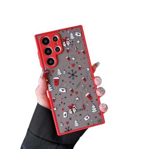 Coque Samsung S23 Ultra Noël ZTOFERA silicone rigide café