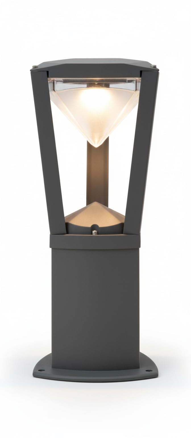 JACKAL Waterproof Outdoor LED Bollard Garden Light for Gate Pillar | Modern Pathway Lamp for Lawn, Driveway, Landscape | IP65 Weatherproof | Stylish Decorative Post Light | 1 Year Warranty (18 INCH)