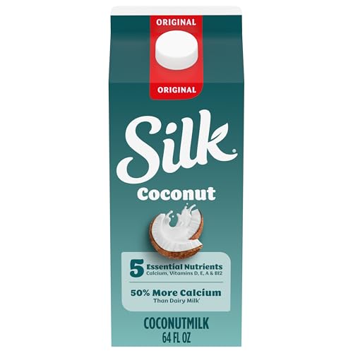Silk Coconut Milk, Original, Dairy Free, Gluten Free, Delicious Vegan Milk with 50% More Calcium than Dairy Milk, 64 FL OZ Half Gallon