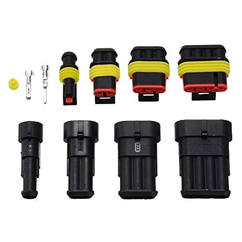 26er-Set 1-4-polige wasserdichte Anschlussverbinder, elektrische Automobil-Kabelverbinder, Stecker-Set für Auto und Marine, Ersatzteile