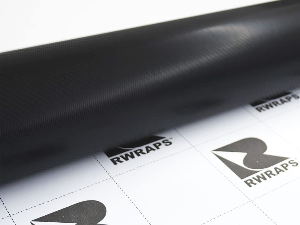 Rwraps 4D Carbon Fiber Vinyl Car Wrap Film Sheet Roll with Air Release Technology - 5ft x 1ft, Black