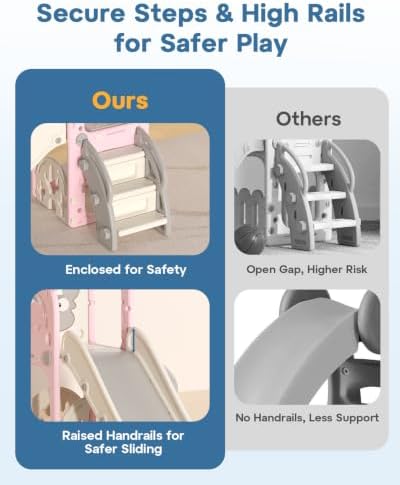 Toddler Slide, 6 in 1 Toddler Slides Playground for Kids Indoor Outdoor — view 2