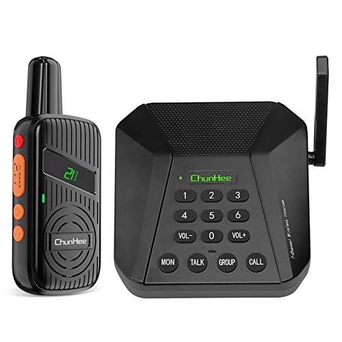 ChunHee Intercoms Wireless for Home- 1.5 Mile Long Range Wireless Intercom System for Store/Garage/Home/Office Use, 21 Channels Portable Two-Way Radio Room to Room Communication Intercom System