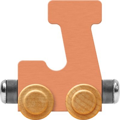 Maple Landmark NameTrain Pastel Letter Car J - Made in USA (Orange)