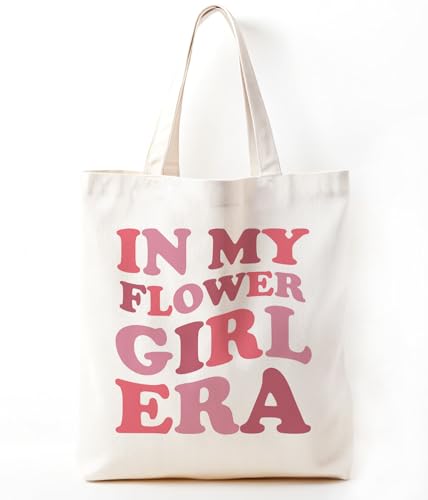 Zeghk Flower Girl Proposal, Flower Girl Gift Bag From Bride, Canvas Tote Bag for Women, Mother of the Bride Gifts, Bridesmaid Gift, Maid of Honor Bridal Party Gifts