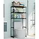 GarveeMore Aufbewahrungsschrank über der Toilette, WC-Regal mit 3 Ebenen, kleine Toilette, platzsparende Aufbewahrung, einfache Montage, 50,5 x 30 x 134 cm, weiß