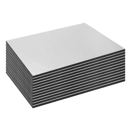 12 Pezzi 250*180*5MM Pannello Isolante Termico Adesivo Pannelli Fonoassorbenti Lamiere Coibentate Pannello Fonoassorbente Insonorizzazione Auto Pannelli Isolanti Acustici per Isolamento,impermeabile