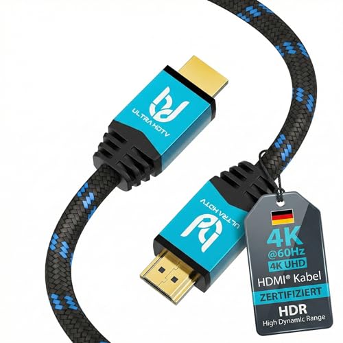 Ultra HDTV Câble HDMI 4K - Câble HDMI 2.0b haute vitesse de 2 mètres - certificat premium - 18 GBit/s - 4K@60Hz - résolution jusqu'à 4096x2160