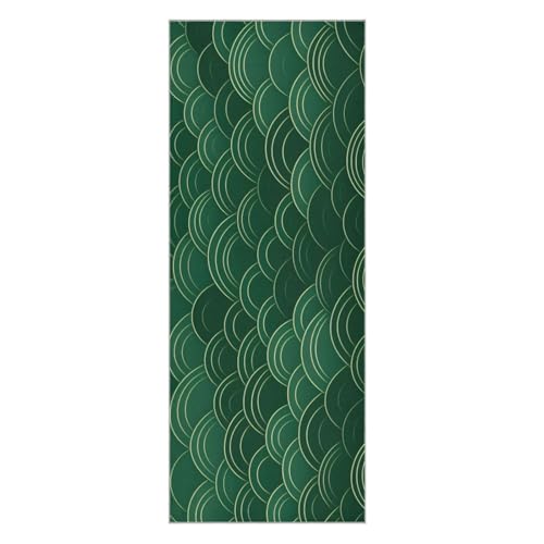 Hezely Non-Slip Hot Yoga Towel - Mat-Sized, Super-Absorbent Microfiber Sweat Towel for Gym, Bikram, Pilates and Yoga Mats,Green Element Cloud