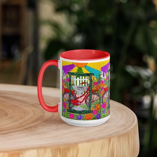 Taza de cerámica 15oz multicolor con diseño ilustrado miniatura 7