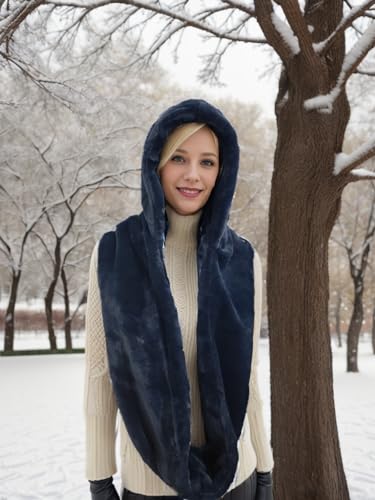 Fashion 21 Women's Soft Faux Fur Infinity Scarf & Infinity Hood Scarf Head Scarf Wrap (2 Styles)2