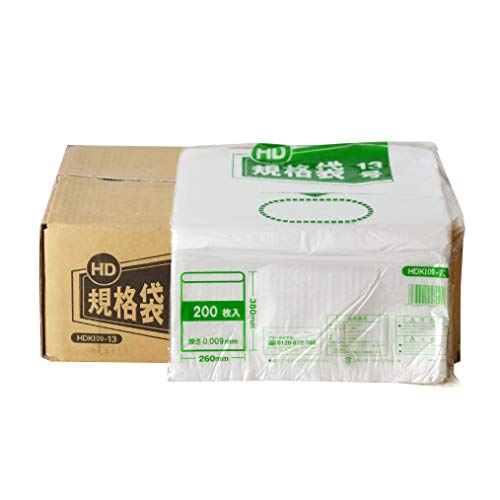 伊藤忠リーテイルリンク 紐無しHD規格袋 0.009mm 13号 200枚入x25パック